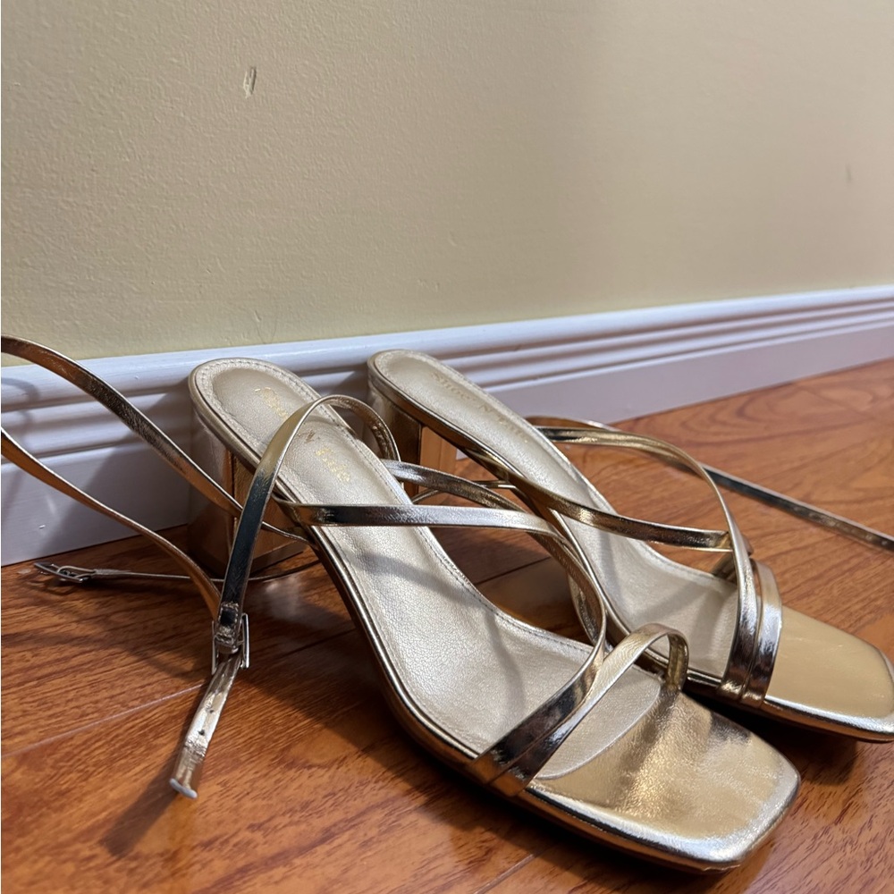 Elegant Gold Strappy Heels